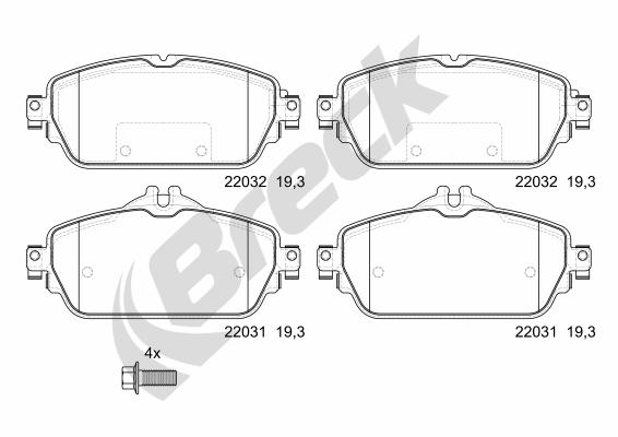 Set placute frana,frana disc 22031 00 701 10 BRECK